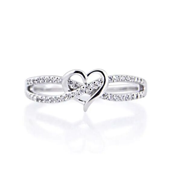 New - Infinity Heart Rhinestones Promise Ring - Size 9 - Picture 3 of 10